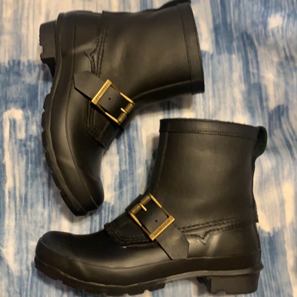 Hunter Shoes - Rare Hunter Original Biker Boot Short Black 6M/7F. Eur38